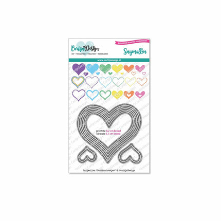 CarlijnDesign Outline hartjes snijmallen CDSN-0086