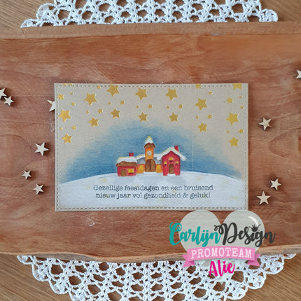 CarlijnDesign Randen kerst hot foil mal CDHF-0013