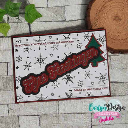 CarlijnDesign Randen kerst hot foil mal CDHF-0013