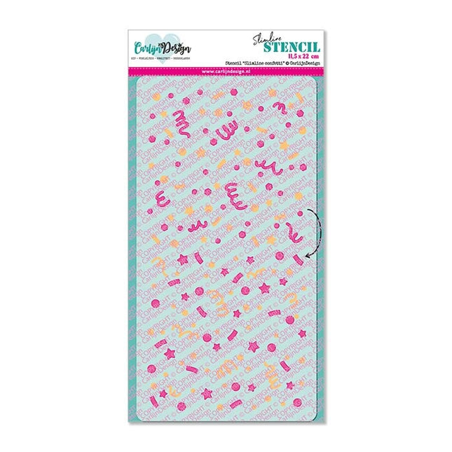 CarlijnDesign Slimline confetti stencil CDSC-0016