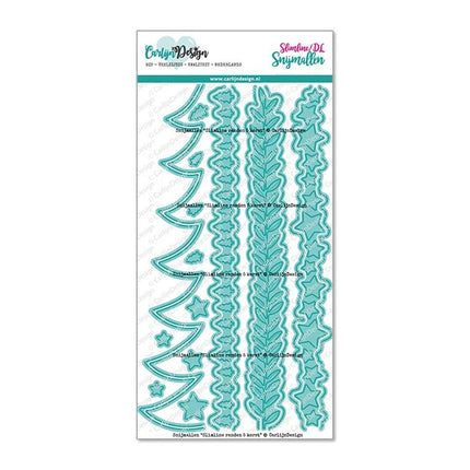 CarlijnDesign Slimline randen 5 kerst snijmallen CDSN-0183