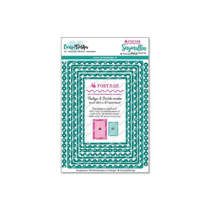 CarlijnDesign Snijmallen A6 Rechthoeken 3 postage CDSN-0256