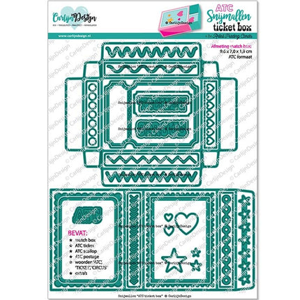 CarlijnDesign Snijmallen ATC ticket box CDSN-0283