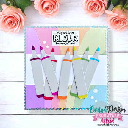 CarlijnDesign Snijmallen Vierkant regenboog CDSN-0303
