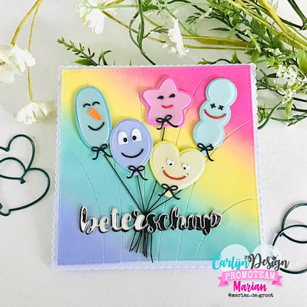 CarlijnDesign Snijmallen Vierkant regenboog CDSN-0303
