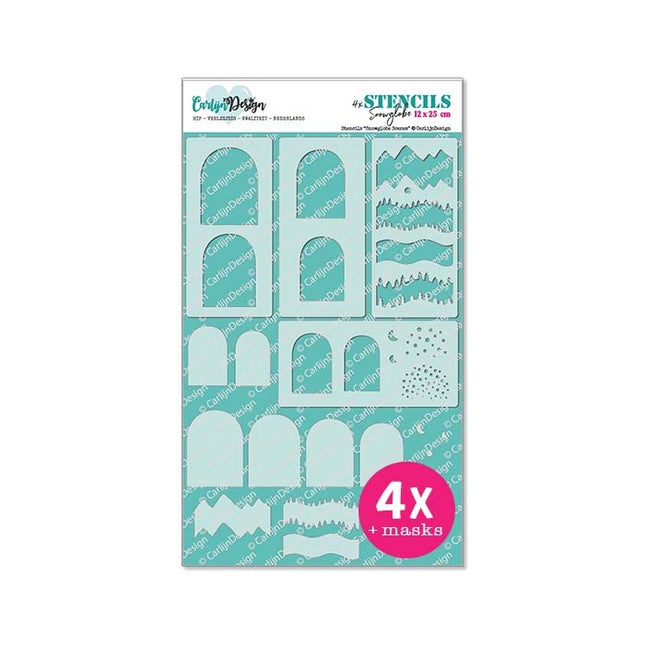 CarlijnDesign Snowglobe scenes stencils CDSC-0028