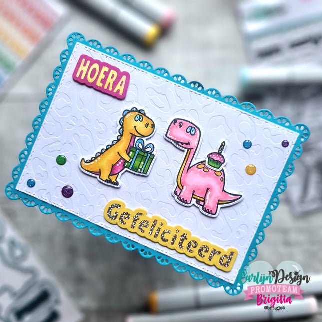 CarlijnDesign Stempels Dino feestje CDST-0134