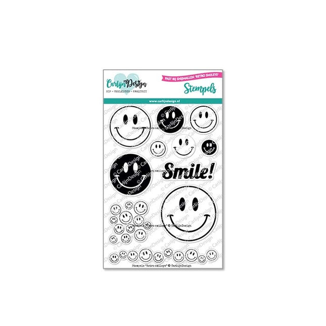 CarlijnDesign Stempels Retro smileys CDST-0131