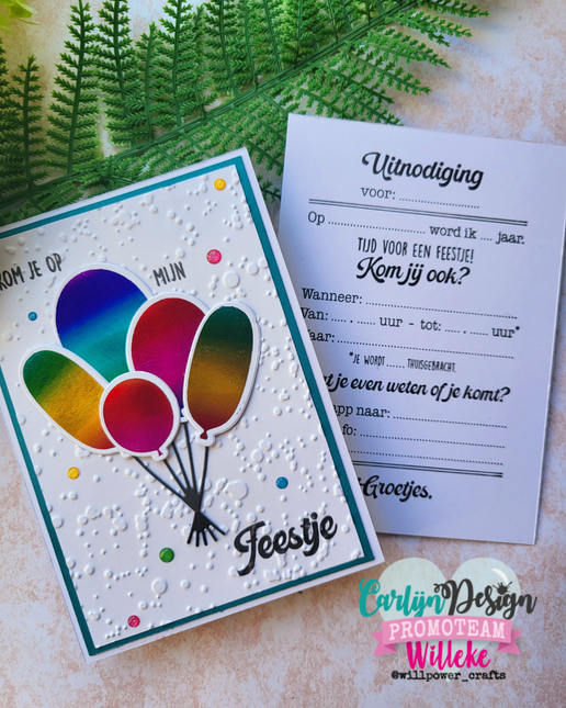 CarlijnDesign Stempels Uitnodiging feestje CDST-0143
