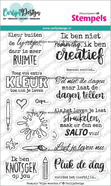 CarlijnDesign Stempels Wijze woorden 2 CDST-0140