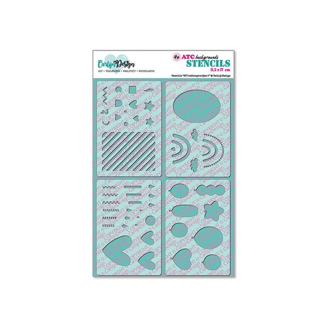 CarlijnDesign Stencils ATC Achtergrondjes 2 CDSC-0032