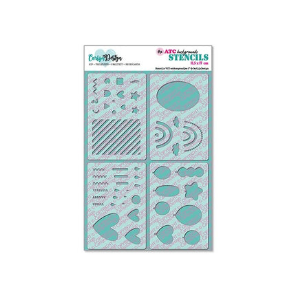 CarlijnDesign Stencils ATC Achtergrondjes 2 CDSC-0032