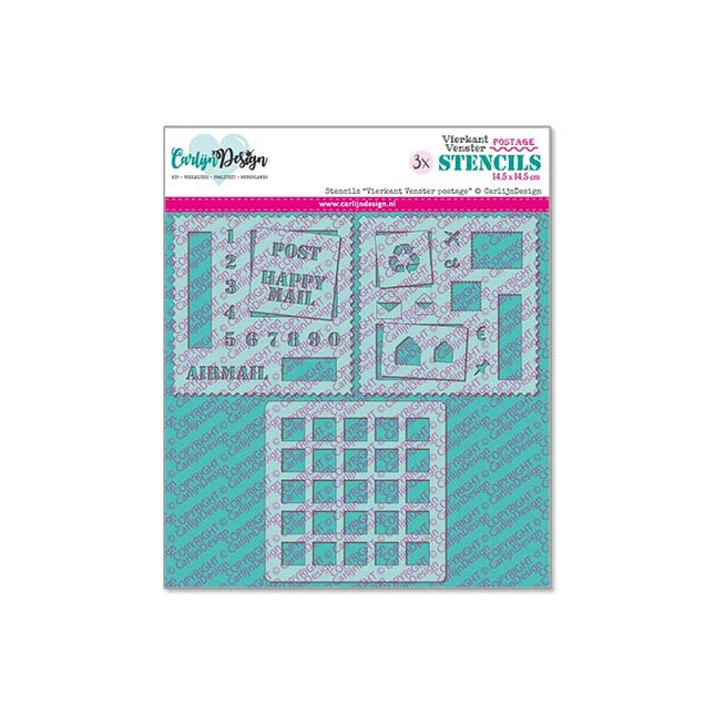 CarlijnDesign Stencils Vierkant Venster postage CDSC-0038