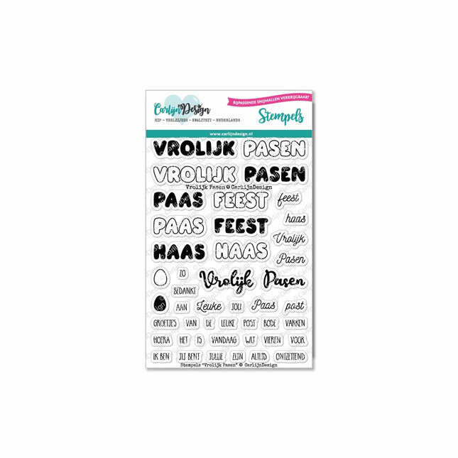 CarlijnDesign Vrolijk Pasen stempels CDST-0060