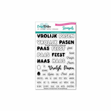 CarlijnDesign Vrolijk Pasen stempels CDST-0060