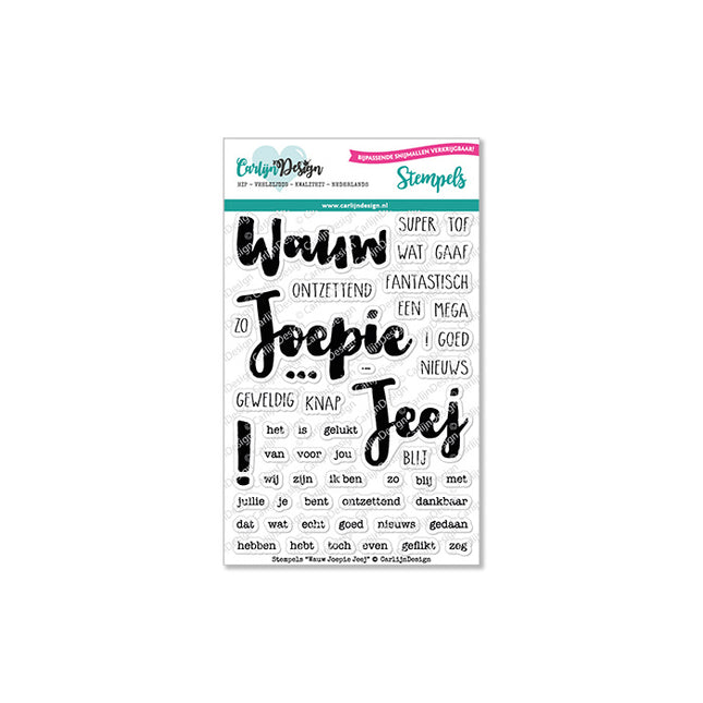 CarlijnDesign Wauw joepie jeej stempels CDST-0068