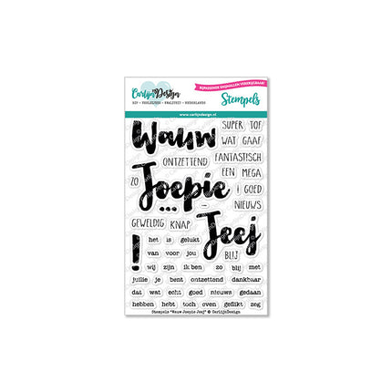 CarlijnDesign Wauw joepie jeej stempels CDST-0068