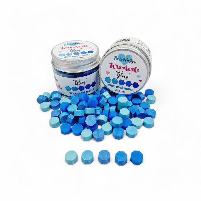 CarlijnDesign Waxzegel melts Blues CDWX-0037