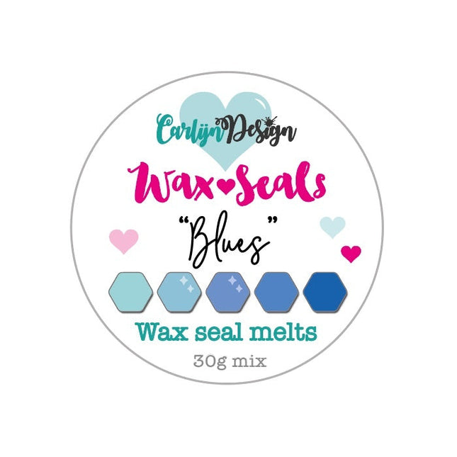 CarlijnDesign Waxzegel melts Blues CDWX-0037