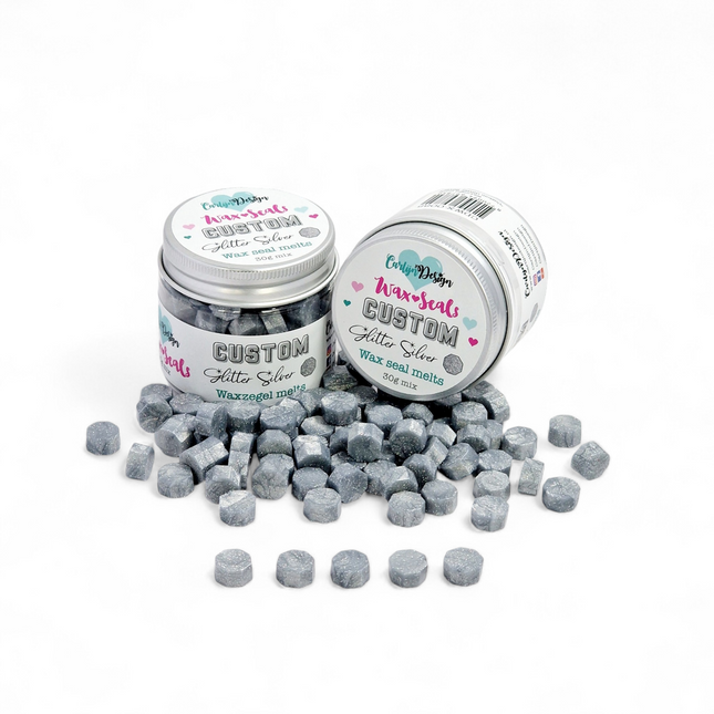 CarlijnDesign Waxzegel melts Custom Glitter Silver CDWX-0085
