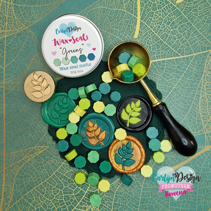 CarlijnDesign Waxzegel melts Greens CDWX-0036