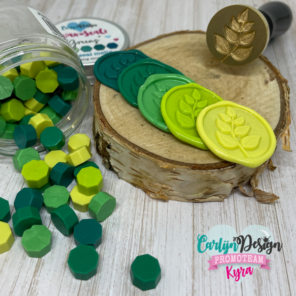 CarlijnDesign Waxzegel melts Greens CDWX-0036