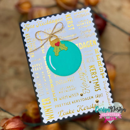 Voorbeeldfoto Hot foil A6 Vakjes Kerst CDHF-0061