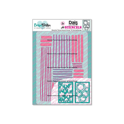 DaisCreaPlace Love, Loops & Lines Stencils CDSC-0047