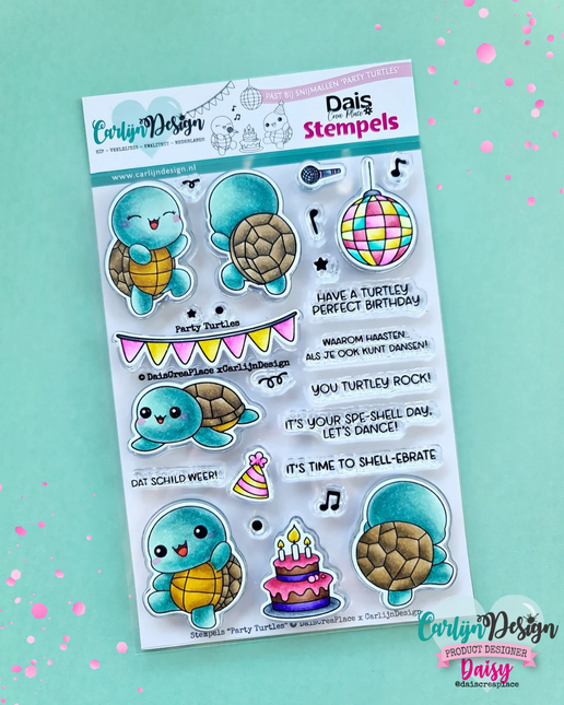 DaisCreaPlace Party Turtles Stempels CDST-0157