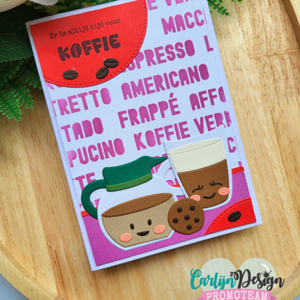 Ilona Maakt Buddies Background Monster Koffie Stencils CDSC-0045