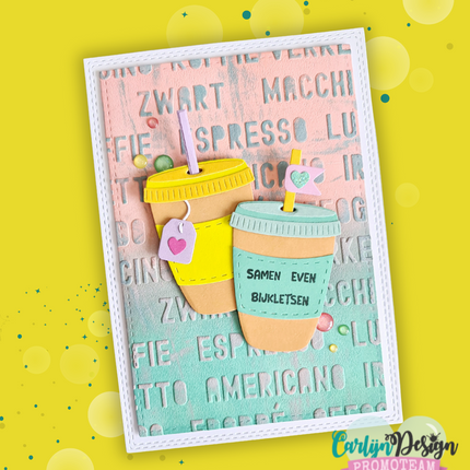 Ilona Maakt Buddies Background Monster Koffie Stencils CDSC-0045