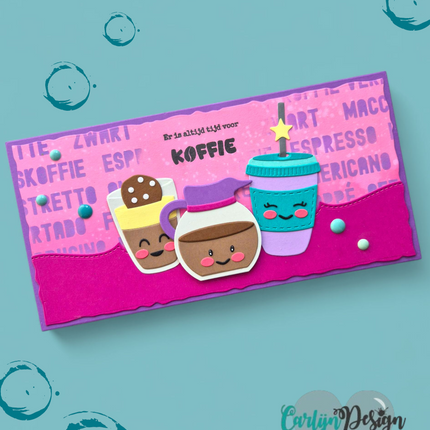 Ilona Maakt Buddies Background Monster Koffie Stencils CDSC-0045