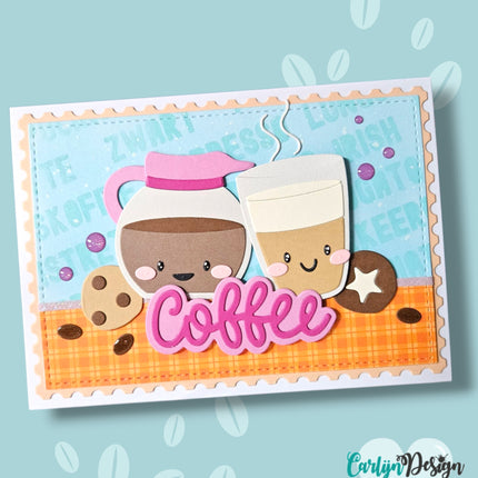 Ilona Maakt Buddies Background Monster Koffie Stencils CDSC-0045