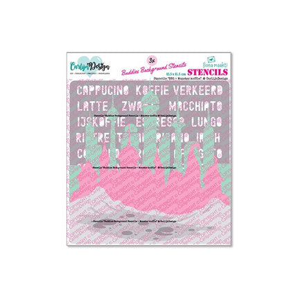 Ilona Maakt Buddies Background Monster Koffie Stencils CDSC-0045