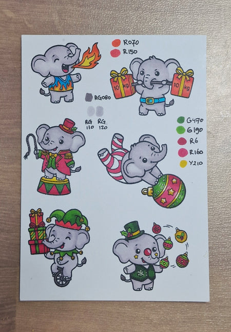 Circus Olifanten stempels CDST-0187
